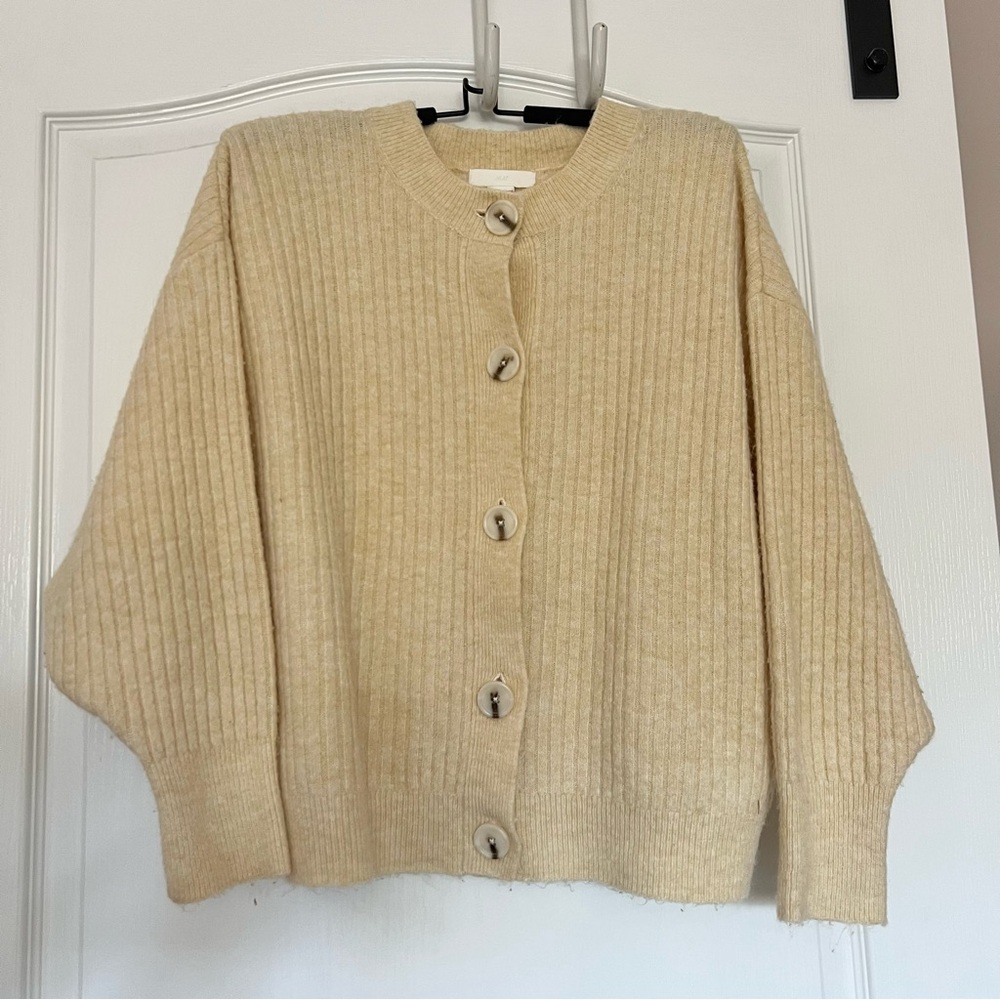 H&M Women's Light Yellow Button Sweater
